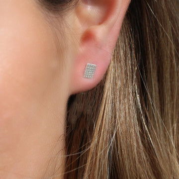 Silver stud earrings, Geometric minimalist earrings, Unique dainty earrings, Simple small everyday earrings, Girls jewelry, Gift for her